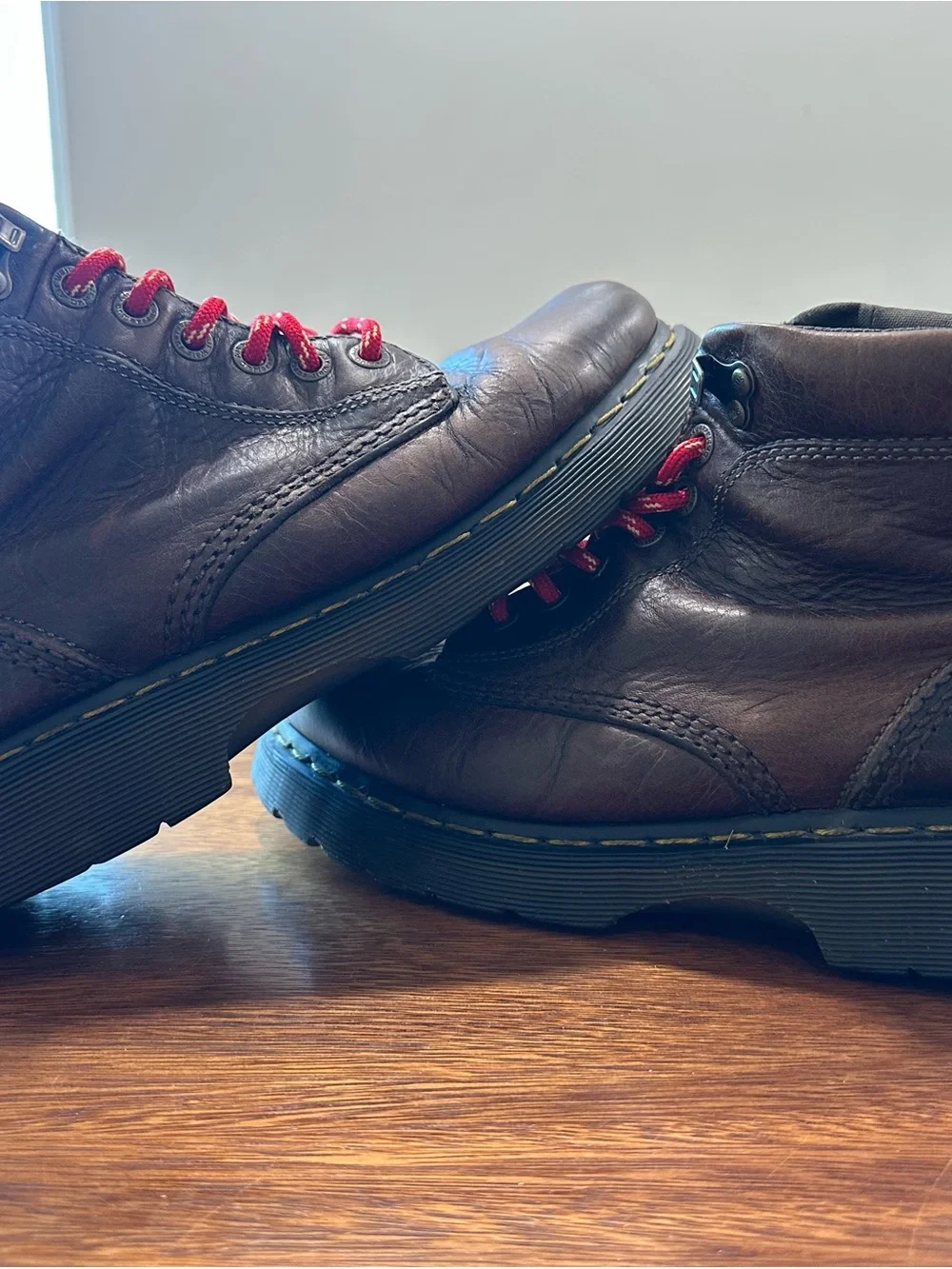 Vtg 90s Dr. Marten 8A69 Brown Leather Ankle Boots Made In England Men UK 9 US 10